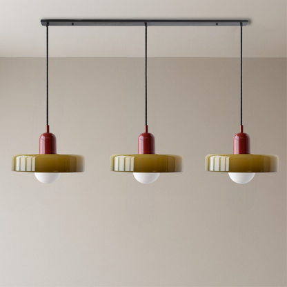 Triple Glass Hanging Light 39 in Wide Black Finish Adjustable Cable Kitchen Island Dining Table Ceiling Fixture Warm 3000K G9 Socket for Ope