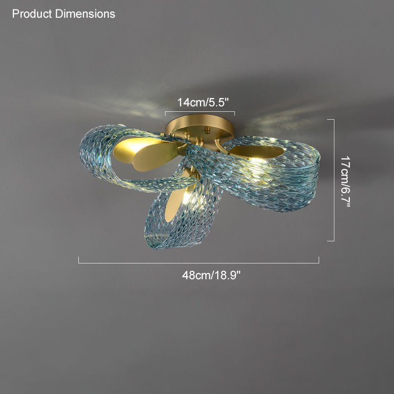 19-Light Glass Ceiling Fixture with Peacock Art Design for Dining Rooms & Large Spaces