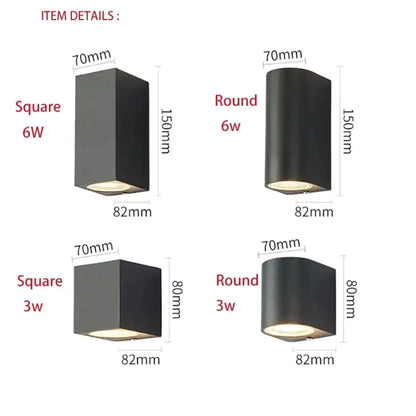 Waterproof Outdoor LED Wall Sconce for Porch, Garden & Entryway | Modern Aluminum Fixture, IP65 Rated