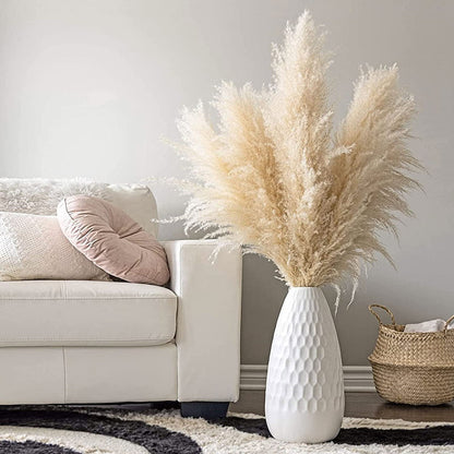 Tallos de hierba de las pampas natural y esponjosa para jarrones | Acentos florales secos de 16-30 pulgadas para decoración de estantes de sala de estar, centros de mesa para eventos, estilo boho