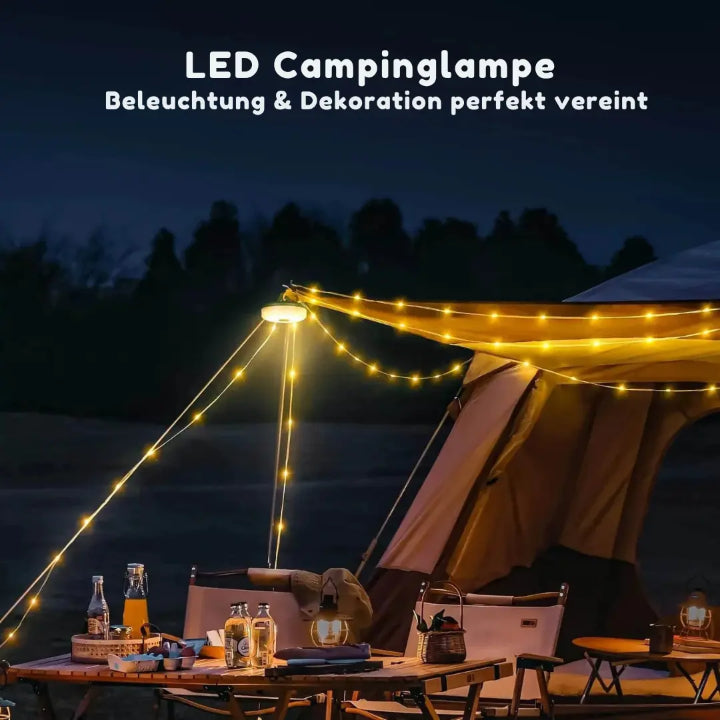 Linterna de camping Calyra - LED 4 en 1, recargable con luces de hadas RGB