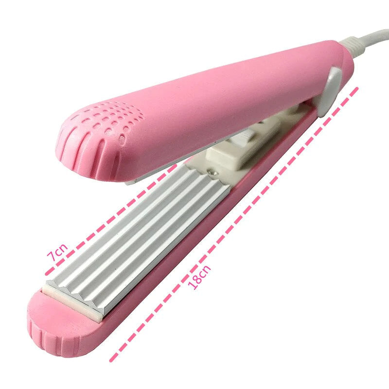 Compact Ceramic Hair Straightener & Curler 2-in-1 | 30-Second Heat-Up | Travel-Size Styling Iron with Tourmaline Plates for Smooth Curls