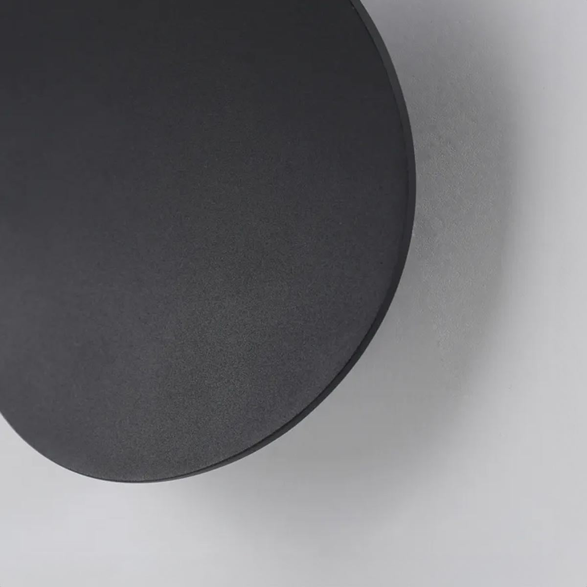 Round Metal Sconce 4-Pack Warm LED Indirect Glow Black Finish for Hallway Bedroom Living Room Contemporary Home Accent Lighting Minimalist M