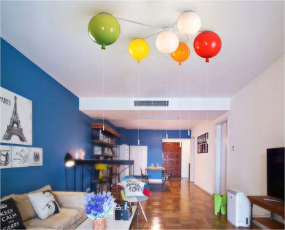 Kids Room Hanging Light Fixture with Pull Chain Switch – Playful Orb Shape Pendant Lamp for Nursery, Bedroom & Play Area – E27 Socket, Multi