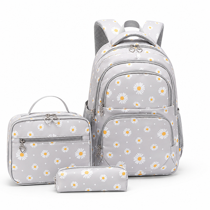 Lightweight Large-Capacity Daisy Backpack (Set of 3)