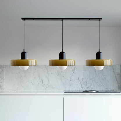 Glass Pendant Lamp 12 Inch Adjustable Height Ceiling Fixture for Bedrooms Nightstands Modern Minimalist Nordic Hanging Light E27 Socket for