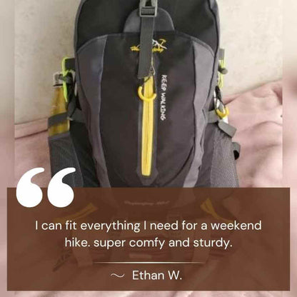 10.5-Gallon Lightweight Trekking Daypack with Padded Shoulder Straps – Waterproof Outdoor Hiking Rucksack for Weekend Adventures &