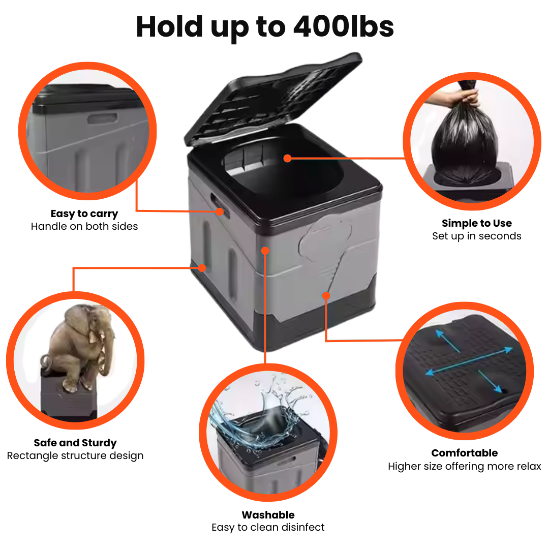Inodoro de viaje compacto: ideal para acampar y eventos al aire libre