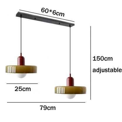 Dual-Shade Glass Hanging Light Fixture G9 Socket 14 Inch Ceiling Mount for Kitchen Island Dining Table Living Room Modern Overhead Lighting