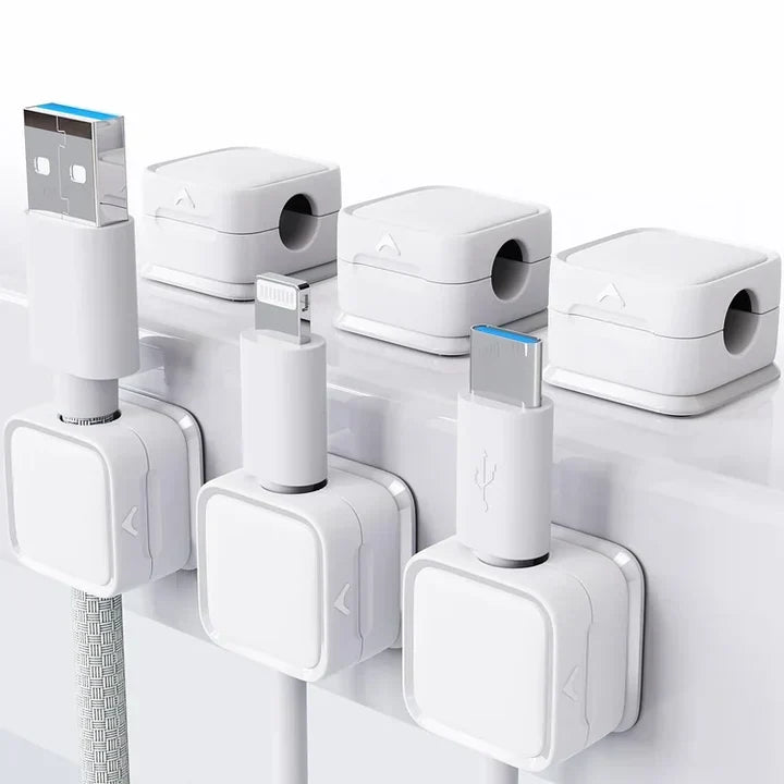 Wire Organizer Clips with Strong Magnet, 3-Pack for Desktop Cord Management, USB Cable Holder for Home Office & Desk