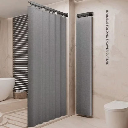 Foldable Shower Curtain Rod Divider Set
