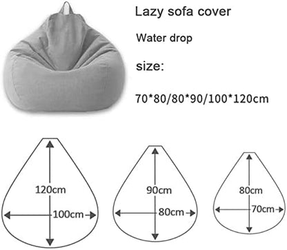 Elegant Linen Bean Bag Chair Cover with Ergonomic Design for Personalized Comfort