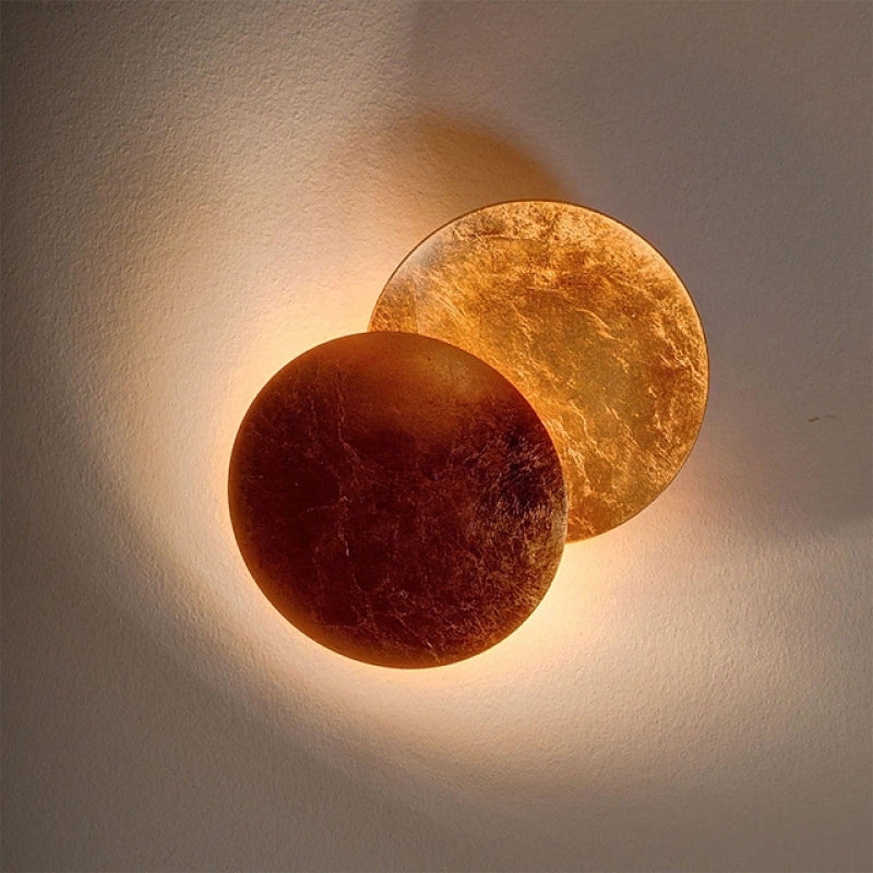 Round Metal Wall Sconce Light Fixture for Living Room Bedroom Dining Area Scandinavian Minimalist Indoor Accent Lighting