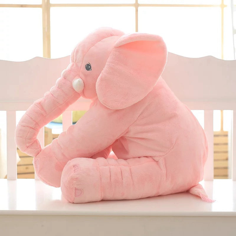 Plush Elephant Nursery Pillow Gray Blue Pink Purple Yellow Toddler Cushion Baby Room Decor Soft Cotton Support Nap Time Play