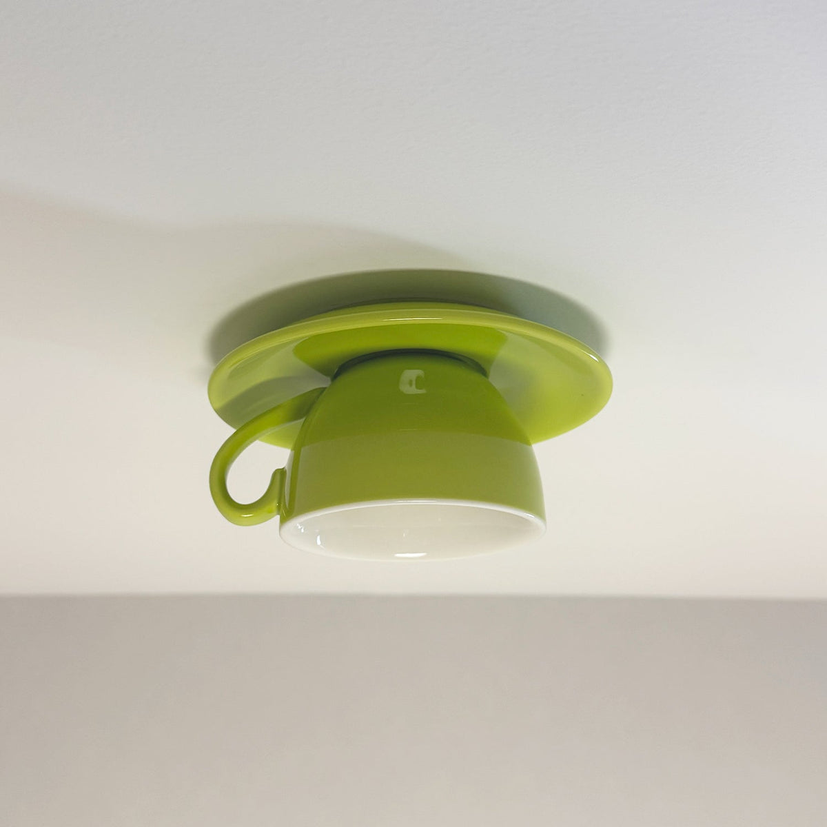 Lámpara de techo con forma de taza de café de cerámica: montaje empotrado en amarillo, azul, rosa y más colores para dormitorio, comedor y sala de estar
