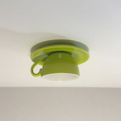Lámpara de techo con forma de taza de café de cerámica: montaje empotrado en amarillo, azul, rosa y más colores para dormitorio, comedor y sala de estar