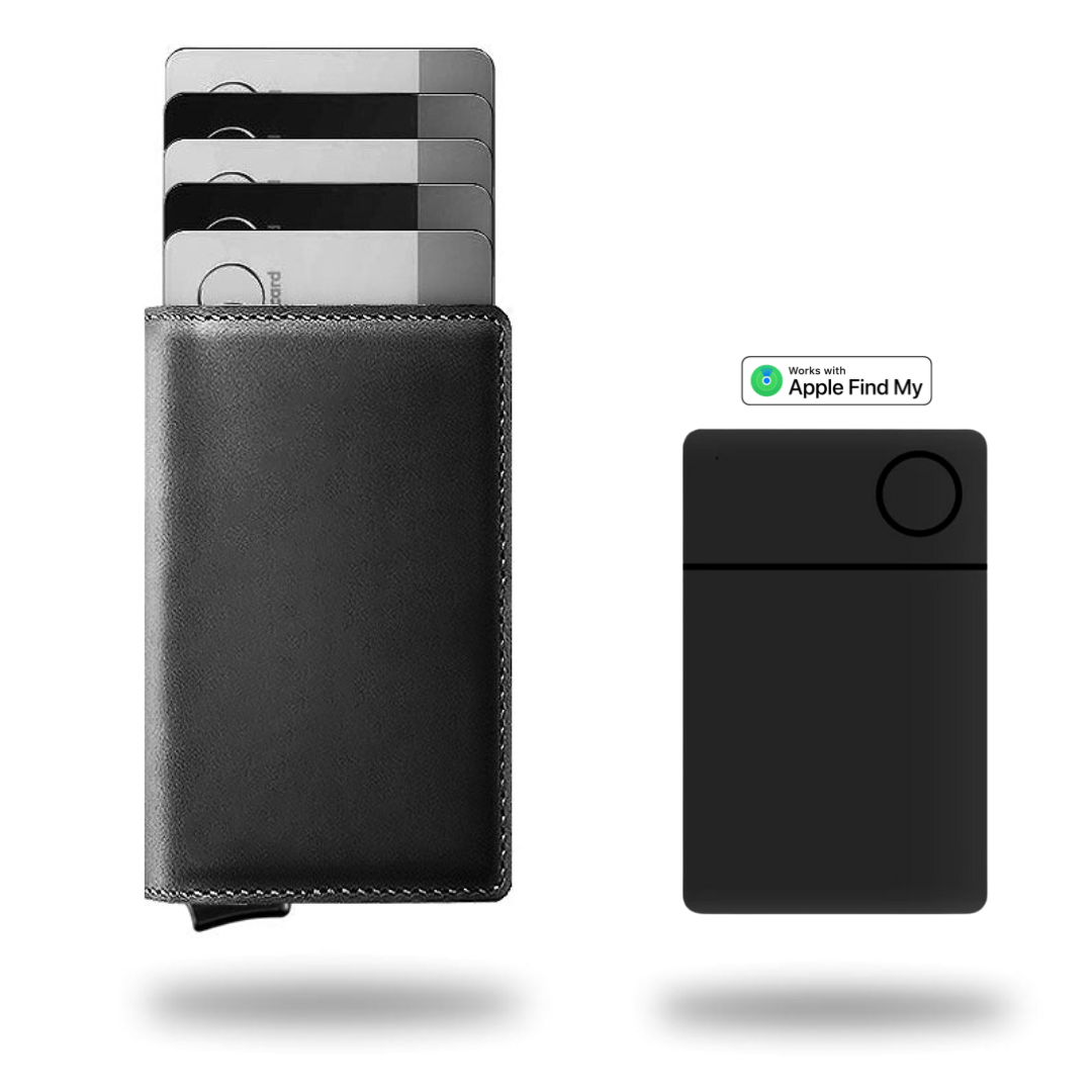 RFID-Blocking Leather Billfold with Pop-Up Card Holder 3.7 × 2.6 × 0.4 Inches Slim Aluminum Mechanism Travel Wallet Compact Front Pocket Org