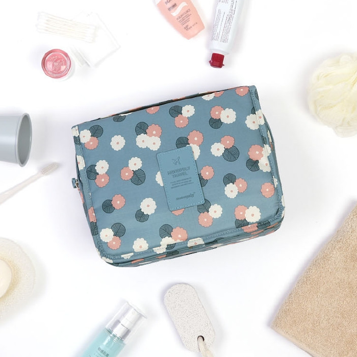 Hanging Toiletry Bag with Multiple Compartments for Travel – Water-Resistant Organizer for Makeup, Cosmetics & Grooming Essentials