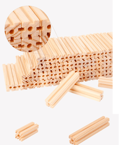 Wooden Modular Dollhouse Construction Set – Creative Building Activity for Kids Age 2+ with Architectural Pieces, Doors & Windows