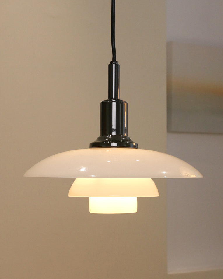 Glass Globe Ceiling Light 11-Inch White Shade Adjustable Hanging Fixture E27 Socket for Kitchen Dining Room Bedroom Modern Minimalist Scandi