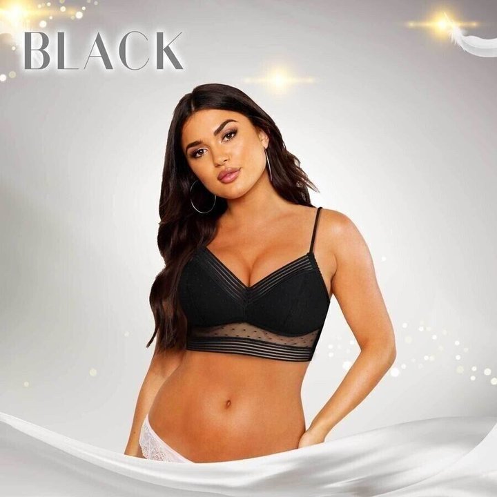 Wireless Supportive Lace Bralette V-Neck Plunge Pullover Style Soft Everyday Comfort Bra for Women
