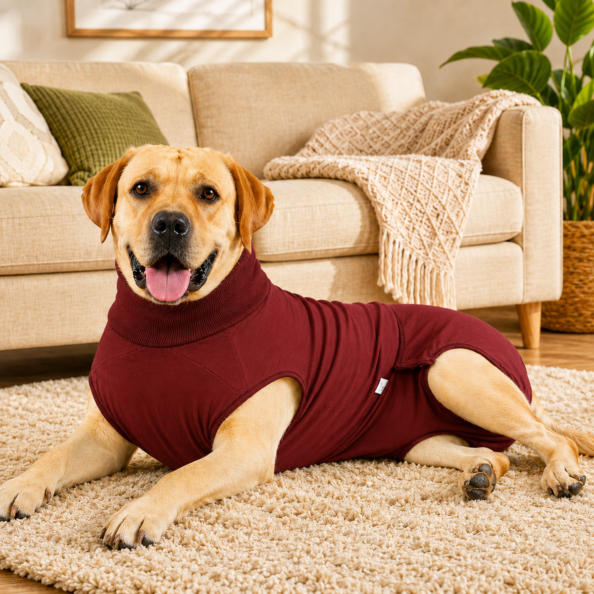 Ortekor Dog Recovery Suit with Pad Layer for Post-Surgery, Heat Cycles & Licking Protection