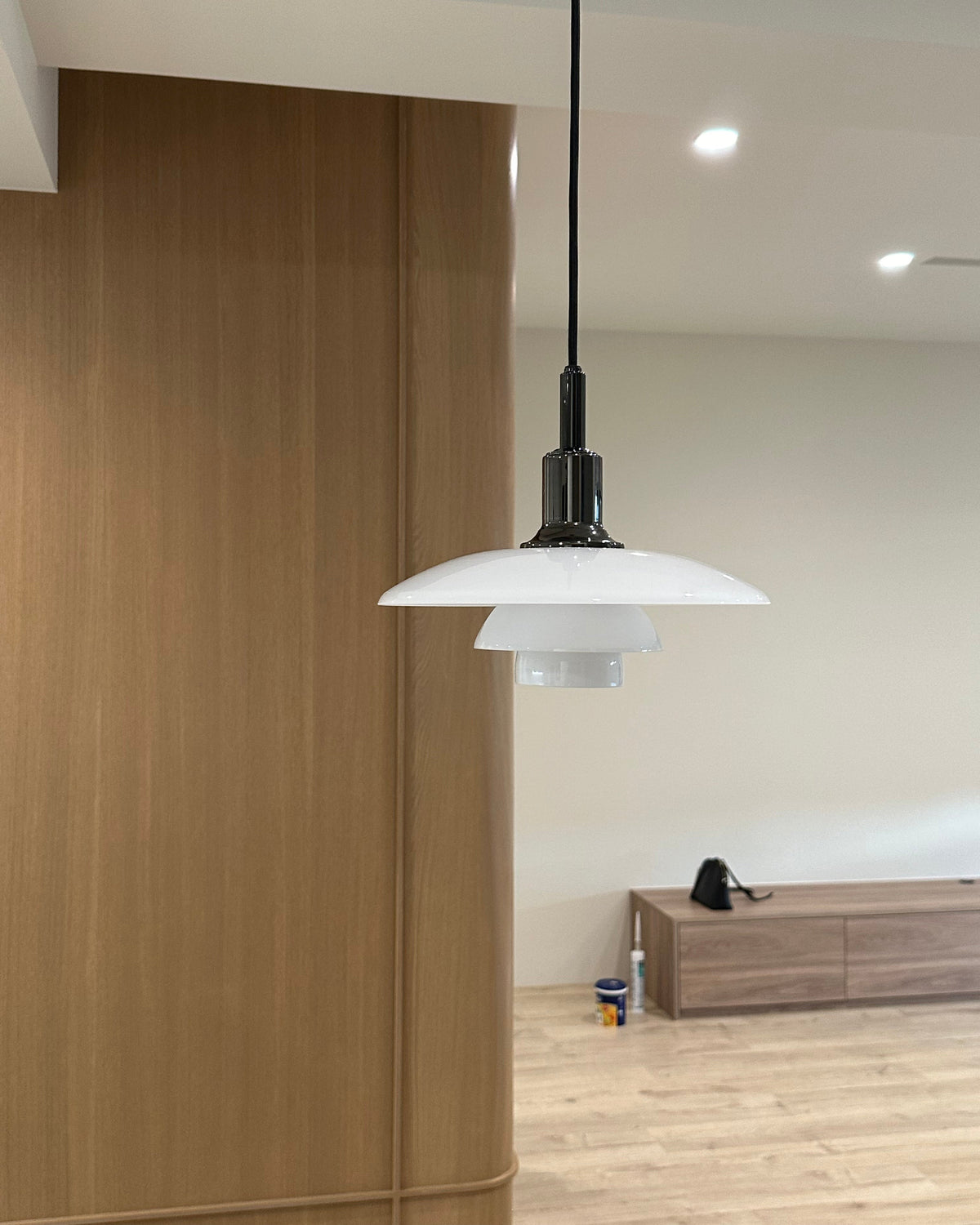 Glass Globe Ceiling Light 11-Inch White Shade Adjustable Hanging Fixture E27 Socket for Kitchen Dining Room Bedroom Modern Minimalist Scandi