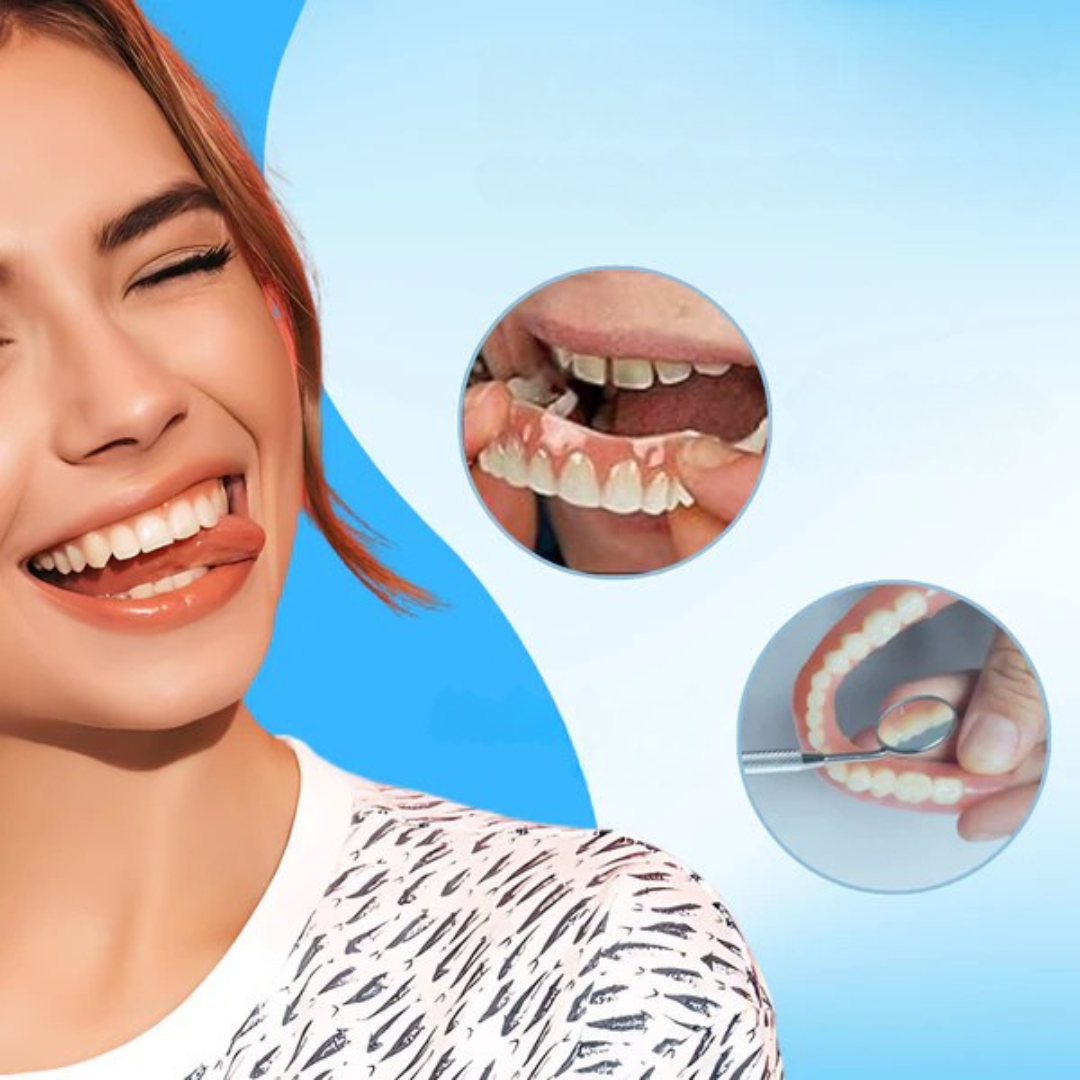 Snap-On Cosmetic Teeth Veneers - Removable Silicone Cover for Instant Smile Makeover, Photo-Ready Confidence