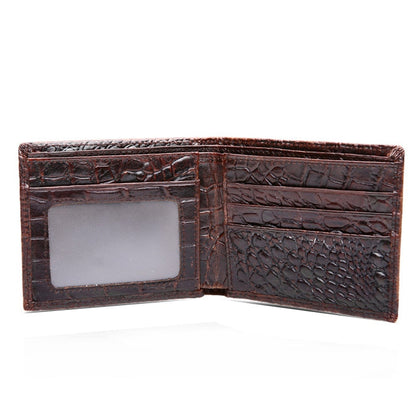 Textured Faux Croc Bifold Wallet for Men – RFID Blocking Leather Card Holder with Cash Compartments