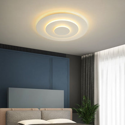 LED Flush Mount Ceiling Light 20 in White Acrylic Dimmable Round Fixture for Bedroom Living Room Modern Home Lighting