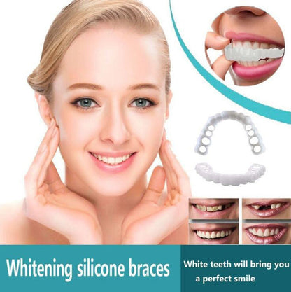 Snap-On Cosmetic Teeth Covers for Upper & Lower Teeth – Instant Smile Veneers for Missing, Broken, or Stained Teeth – Comfortable