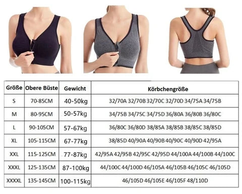 Sports Bra Front-Zip Seamless High Support