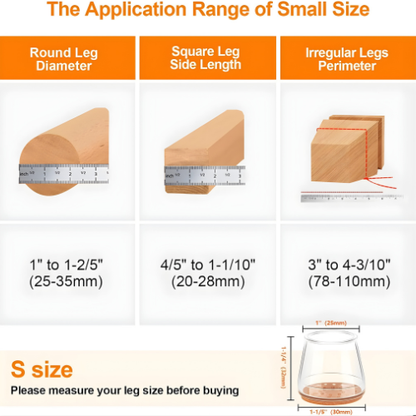 Furniture Leg Caps Clear Silicone with Felt Pads for Floor Protection on Hardwood, Tile, Laminate | Chair Table Feet Covers Anti-Scratch