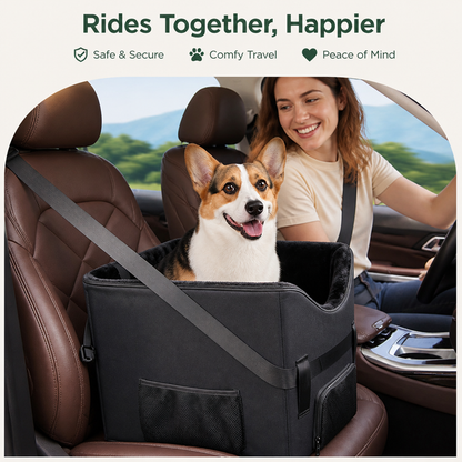 Ortekor Padded Elevated Dog Car Booster (Removable Washable Cover)