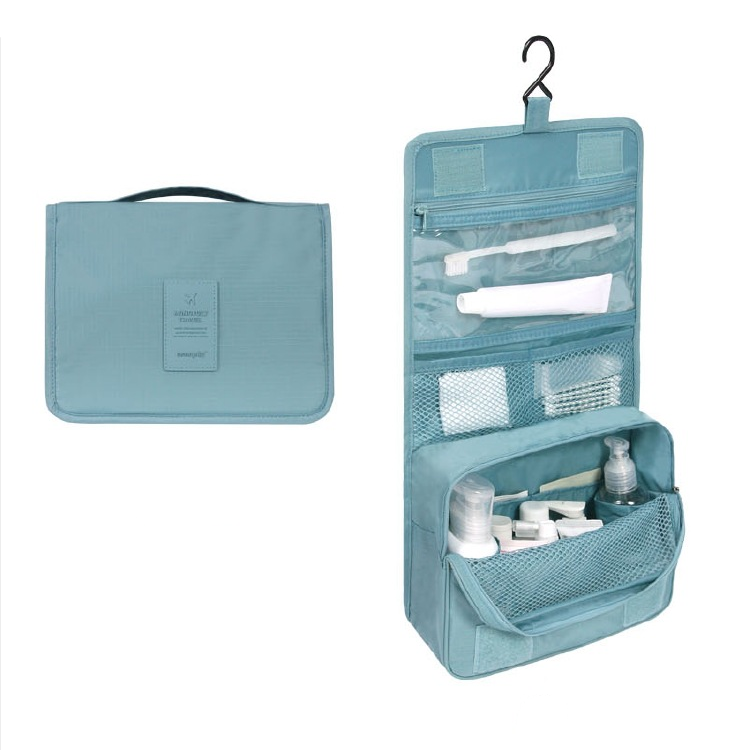 Hanging Toiletry Bag with Multiple Compartments for Travel – Water-Resistant Organizer for Makeup, Cosmetics & Grooming Essentials