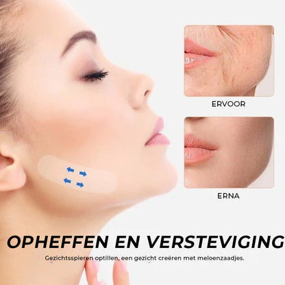 Invisible Facial Lifting Tape Strips for Jawline Contouring & Wrinkle Smoothing - Clear V-Shape Face Lift Stickers for Under Makeup - Breath