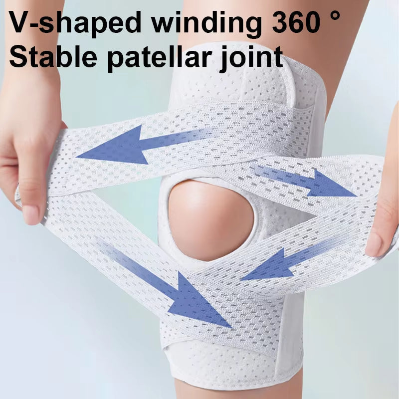 Adjustable Compression Knee Sleeve with Hook-and-Loop Support System for Running, Sports & Daily Stability