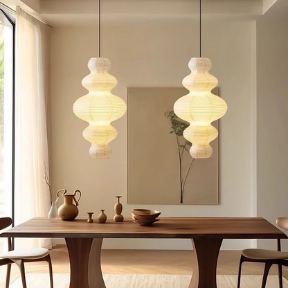 Layered Paper Sphere Hanging Light 18 Inch Diameter White Adjustable Cable for Kitchen Island Dining Table Living Room Modern Scandinavian C