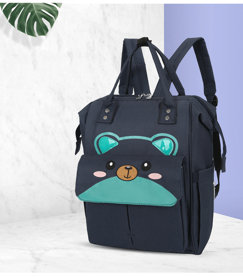 Multi-Pocket Baby Backpack with Insulated Bottle Holders & Stroller Straps for Travel