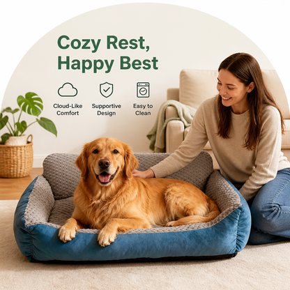 Ortekor High-Back Extra Thick Plush Pet Sofa Bed (Washable Cover)