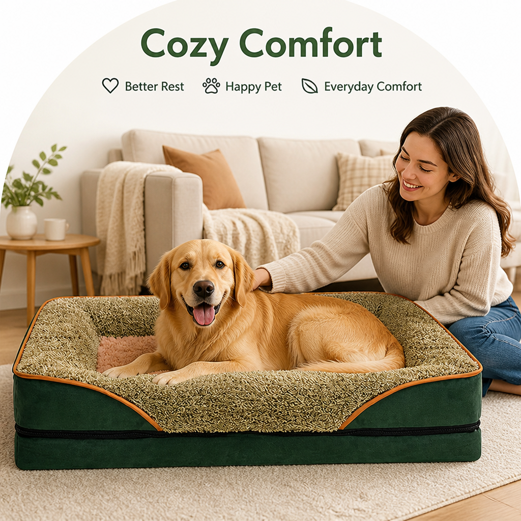 Ortekor Removable Washable Plush Bolster Bed