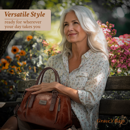 Genuine Leather Crossbody Purse with Adjustable Strap | Compact Shoulder Bag for Women | Magnetic Flap Closure Handbag | Everyday