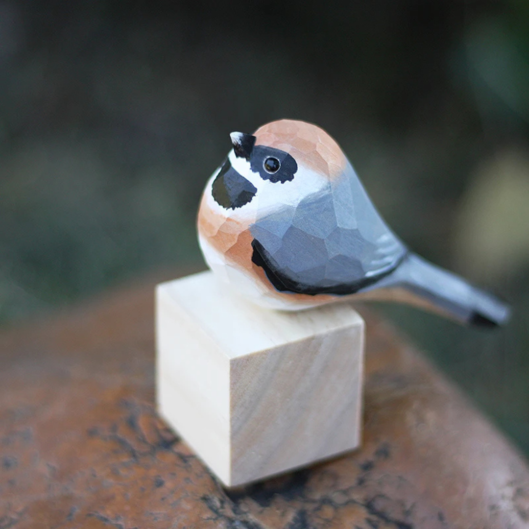 Hand-Carved Wooden Bird Figurine for Shelves, Mantels & Home Décor – Sustainable Balsa Wood Sculpture
