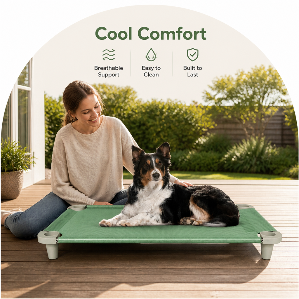 Ortekor Elevated Cooling Breathable Mesh Dog Bed (Stainless Steel Frame)
