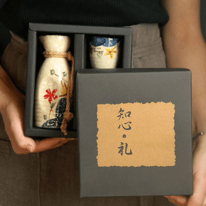 Handcrafted Ceramic Sake Serving Set Cherry Blossom Design Tokkuri Flagon Ochoko Cups Traditional Japanese Drinkware for Home Entertaining G
