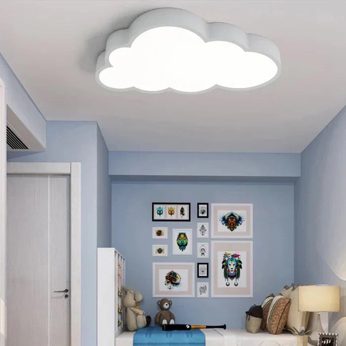 Cloud-Shaped LED Ceiling Light Fixture for Kids Bedroom Nursery Playroom Soft Warm White Glow 3000K Energy-Saving Acrylic Modern