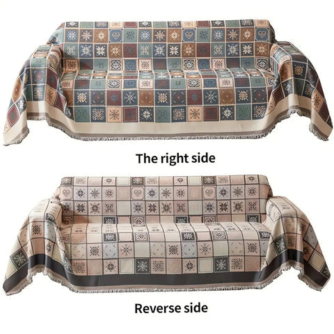 Grove Sofa Cover - Reversible Chenille, Bohemian Style