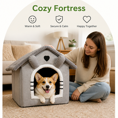 Cama para gatos y perros pequeños Ortekor, lavable, de felpa y para todas las estaciones (base antideslizante)