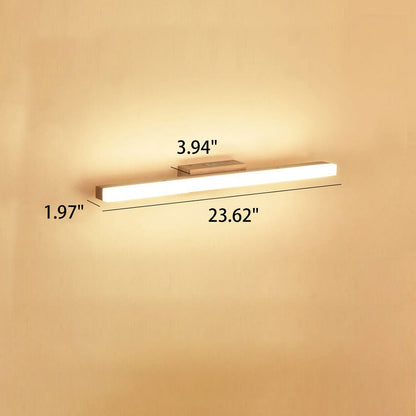 Linear LED Sconce 16W 32-Inch Wood & Acrylic for Vanity Bedroom Hallway Home Office Task Ambient Lighting Modern Hardwired Fixture Low-Profi