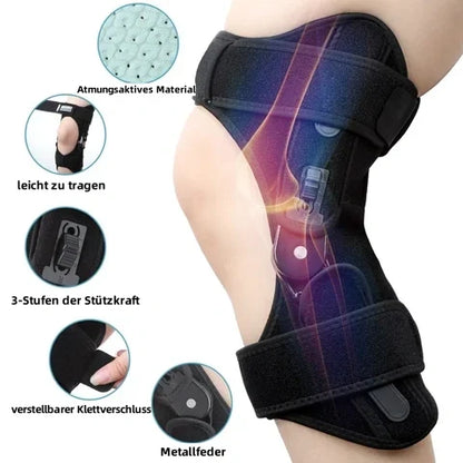 Spring-Loaded Knee Support Brace for Pain Relief & Stability - Adjustable Compression Sleeve for Walking, Sports & Work - Breathable Joint S